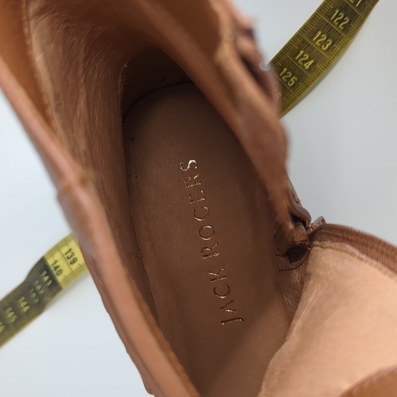 Jack Rogers Moto Booties Eliza Brown Braided Strap Ankle Boots 6.5 🔥👢 NWT - Picture 7 of 9